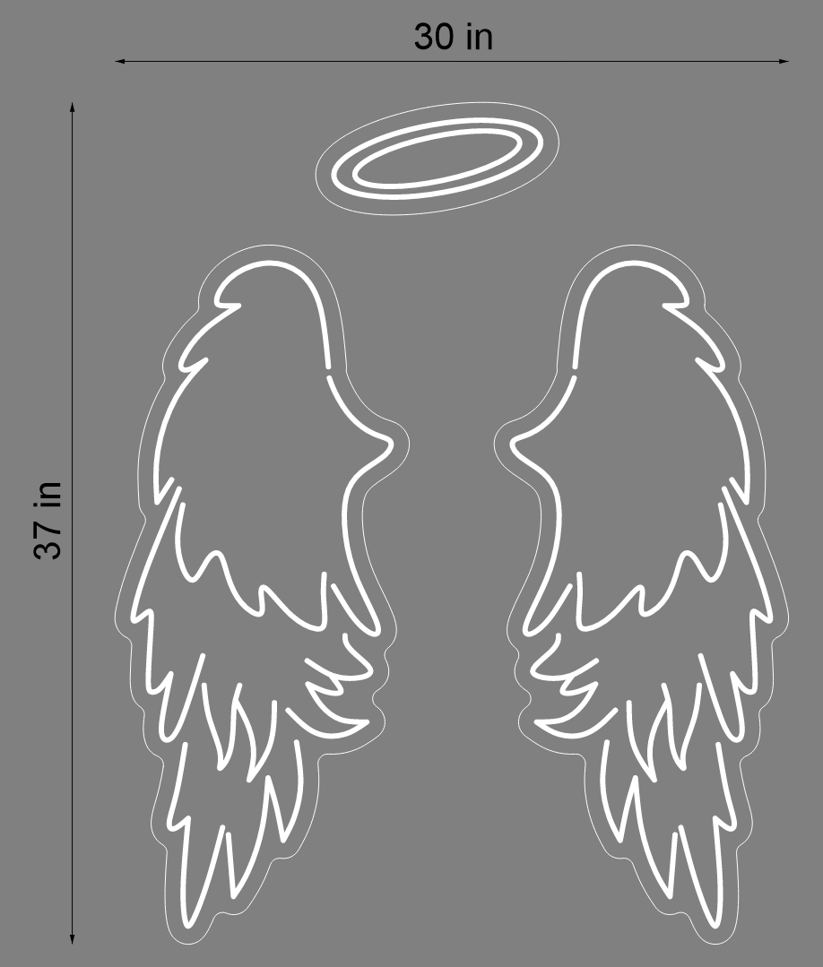ANGEL WINGS & HALO NEON SIGN - 3 - Neonicks