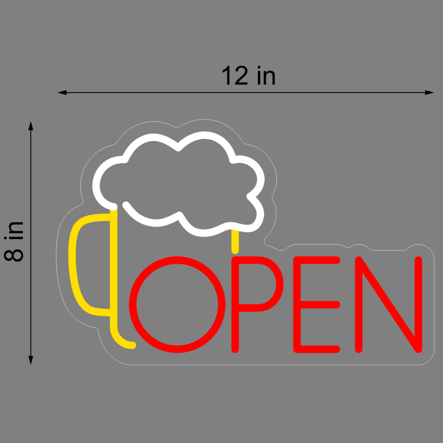 BEER MUG OPEN LED NEON SIGN - Neonicks