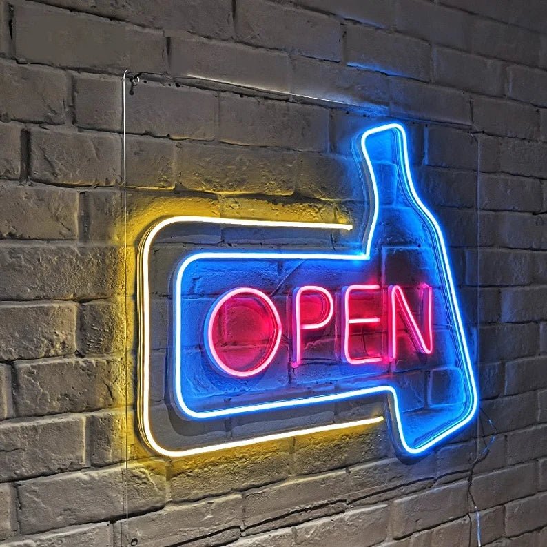 BOTTLE SHAPED OPEN NEON SIGN - Neonicks