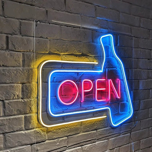BOTTLE SHAPED OPEN NEON SIGN - Neonicks
