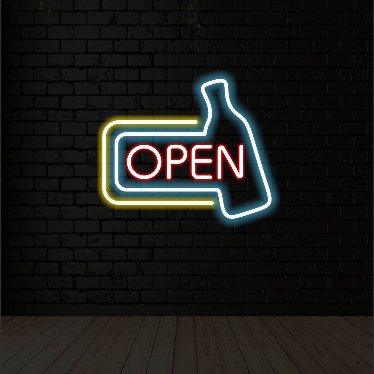 BOTTLE SHAPED OPEN NEON SIGN - Neonicks