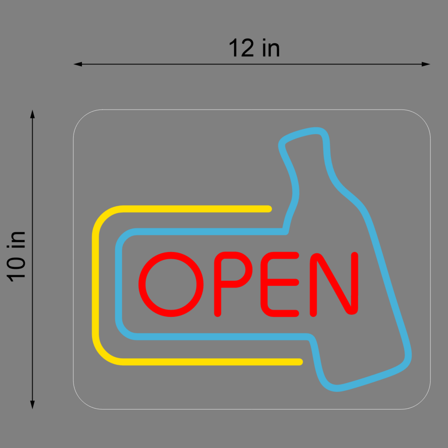 BOTTLE SHAPED OPEN NEON SIGN - Neonicks