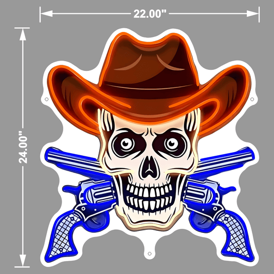 COWBOY SKULL UV NEON SIGN - Neonicks