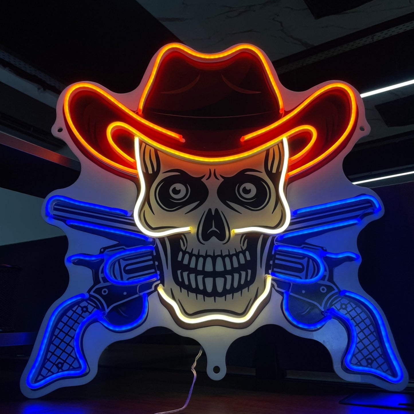 COWBOY SKULL UV NEON SIGN - Neonicks