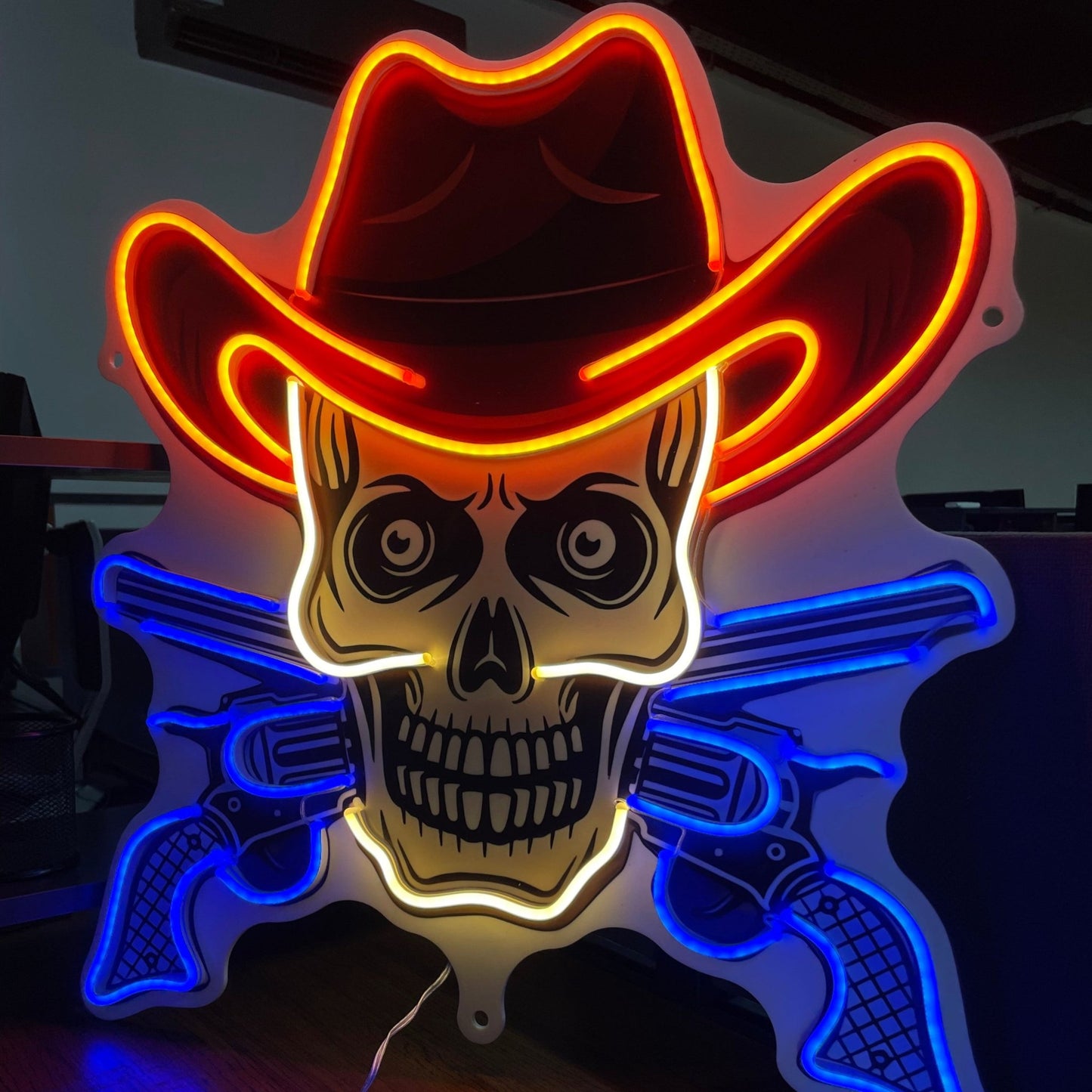 COWBOY SKULL UV NEON SIGN - Neonicks