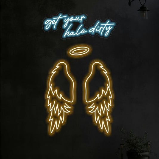 GET YOUR HALO DIRTY + WINGS NEON SIGN SET - Neonicks