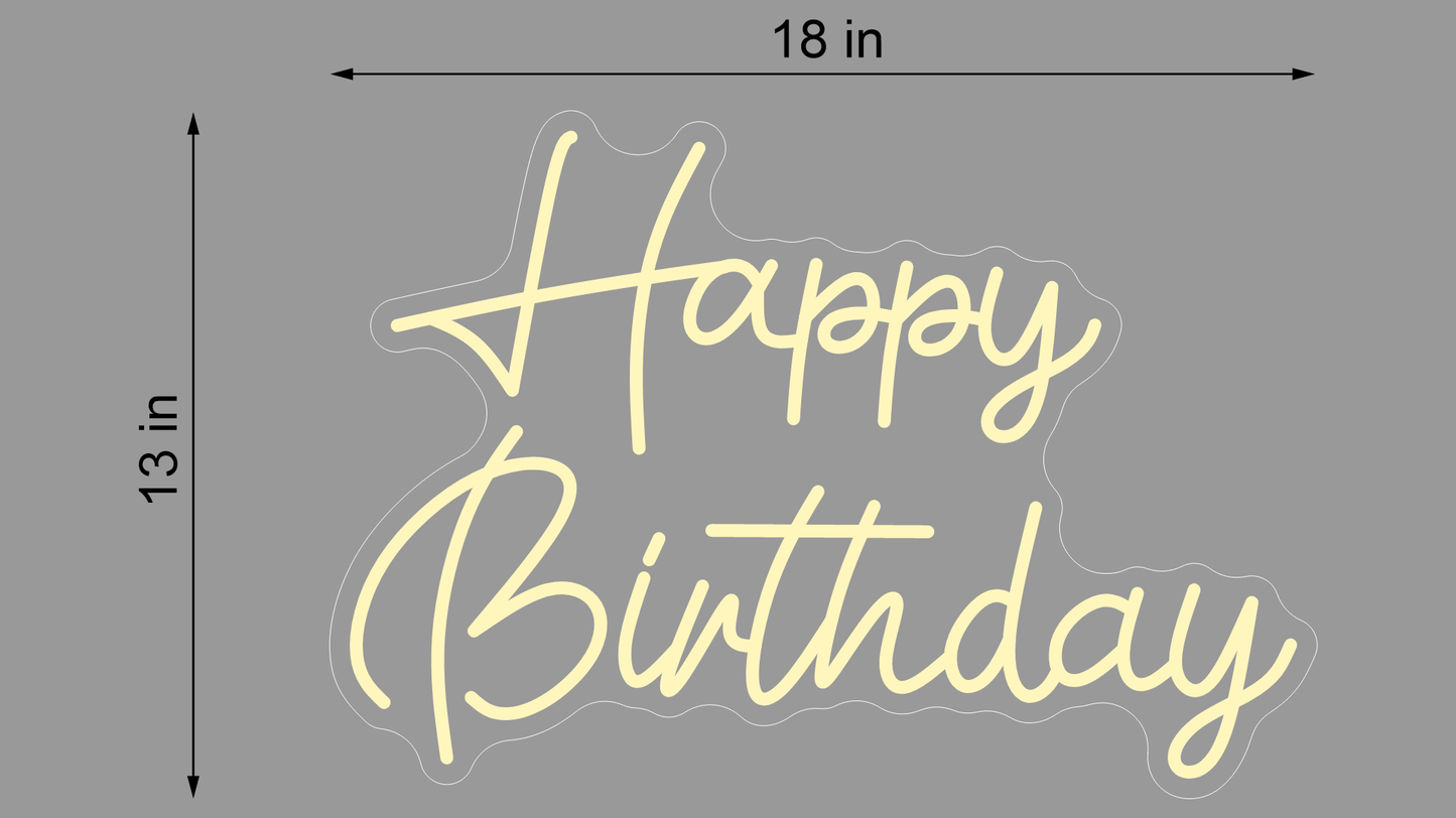 Happy Birthday Warm NEON SIGN - Neonicks