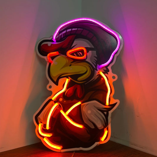 HIPSTER CHICKEN UV NEON SIGN - Neonicks