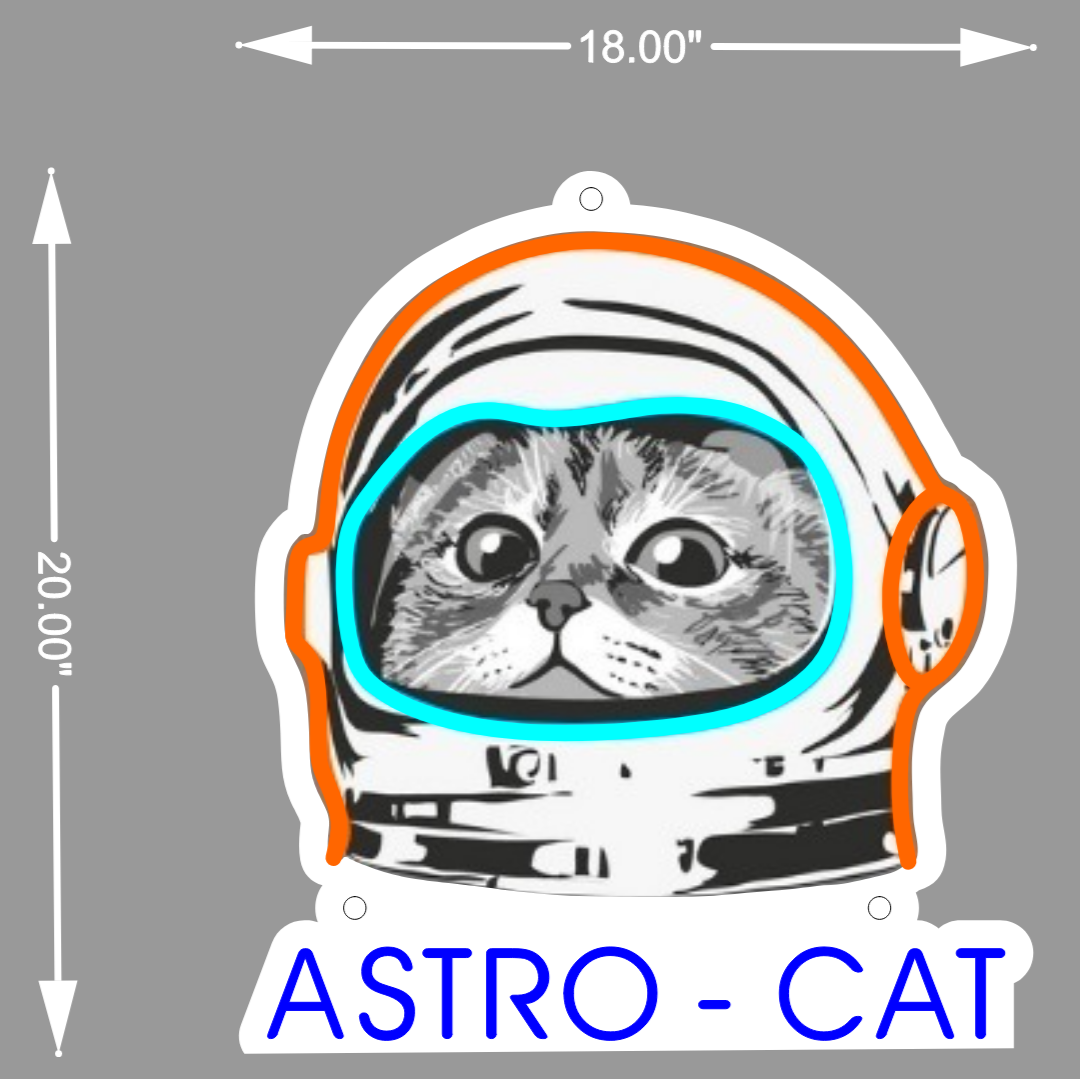 ASTRO CAT LED UV NEON SIGN