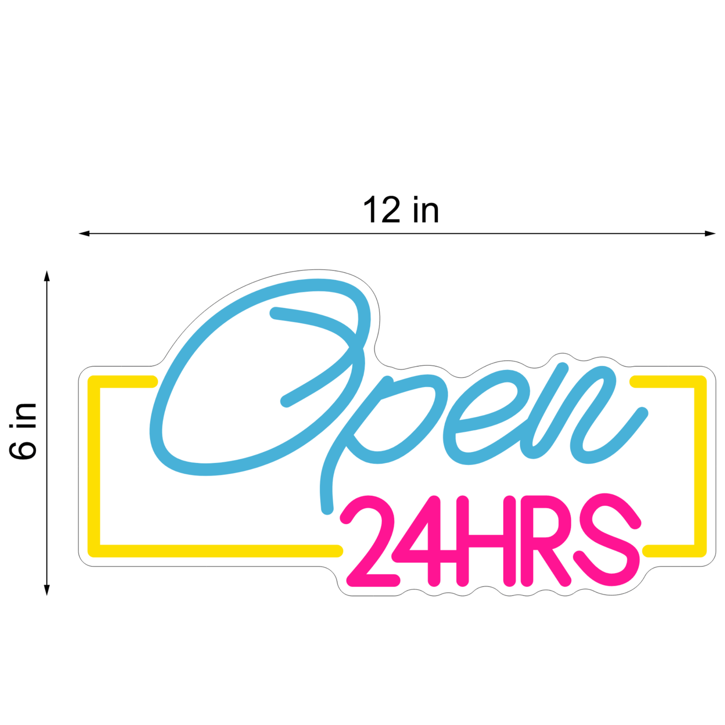OPEN 24HRS LED NEON SIGN - Neonicks