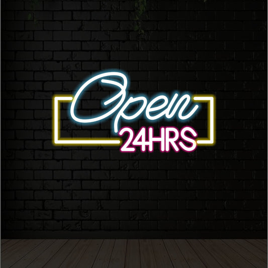 OPEN 24HRS LED NEON SIGN - Neonicks