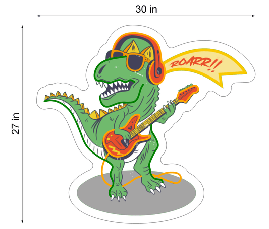 ROCKSTAR DINOSAUR UV NEON SIGN - Neonicks