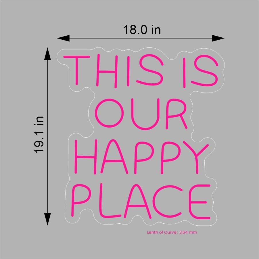 "This Is Our Happy Place" Neon Wall Sign - Neonicks