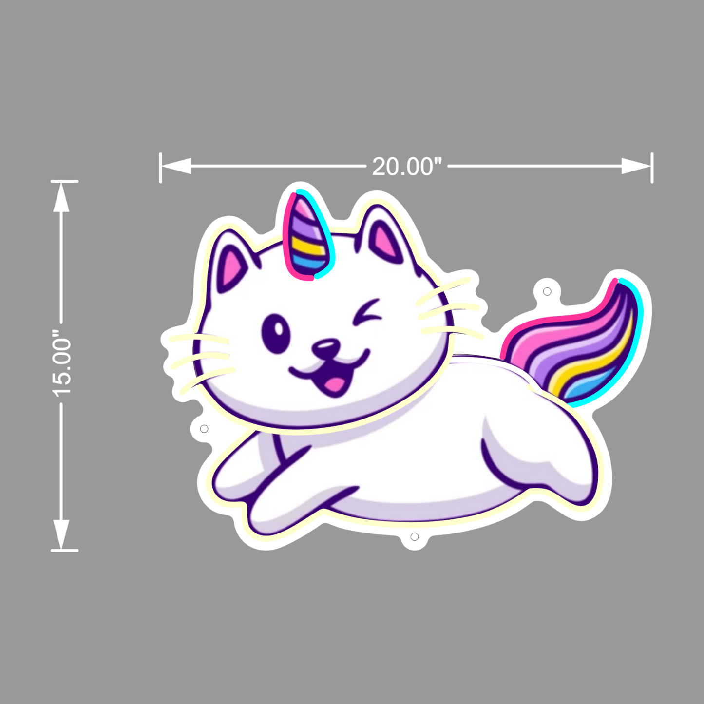 UNICORN CAT UV NEON SIGN - Neonicks