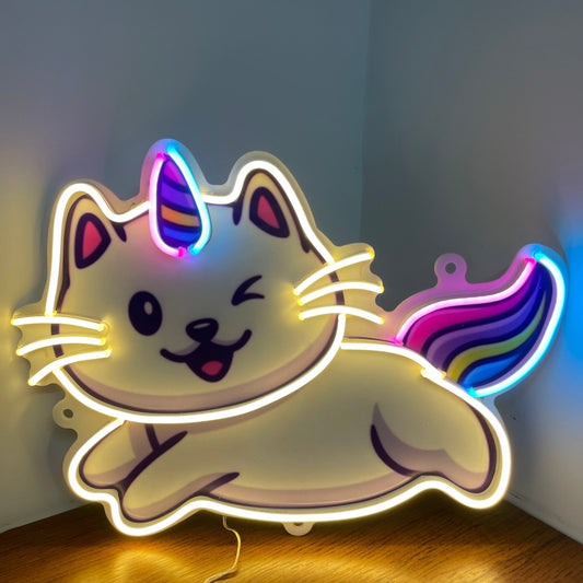 UNICORN CAT UV NEON SIGN - Neonicks