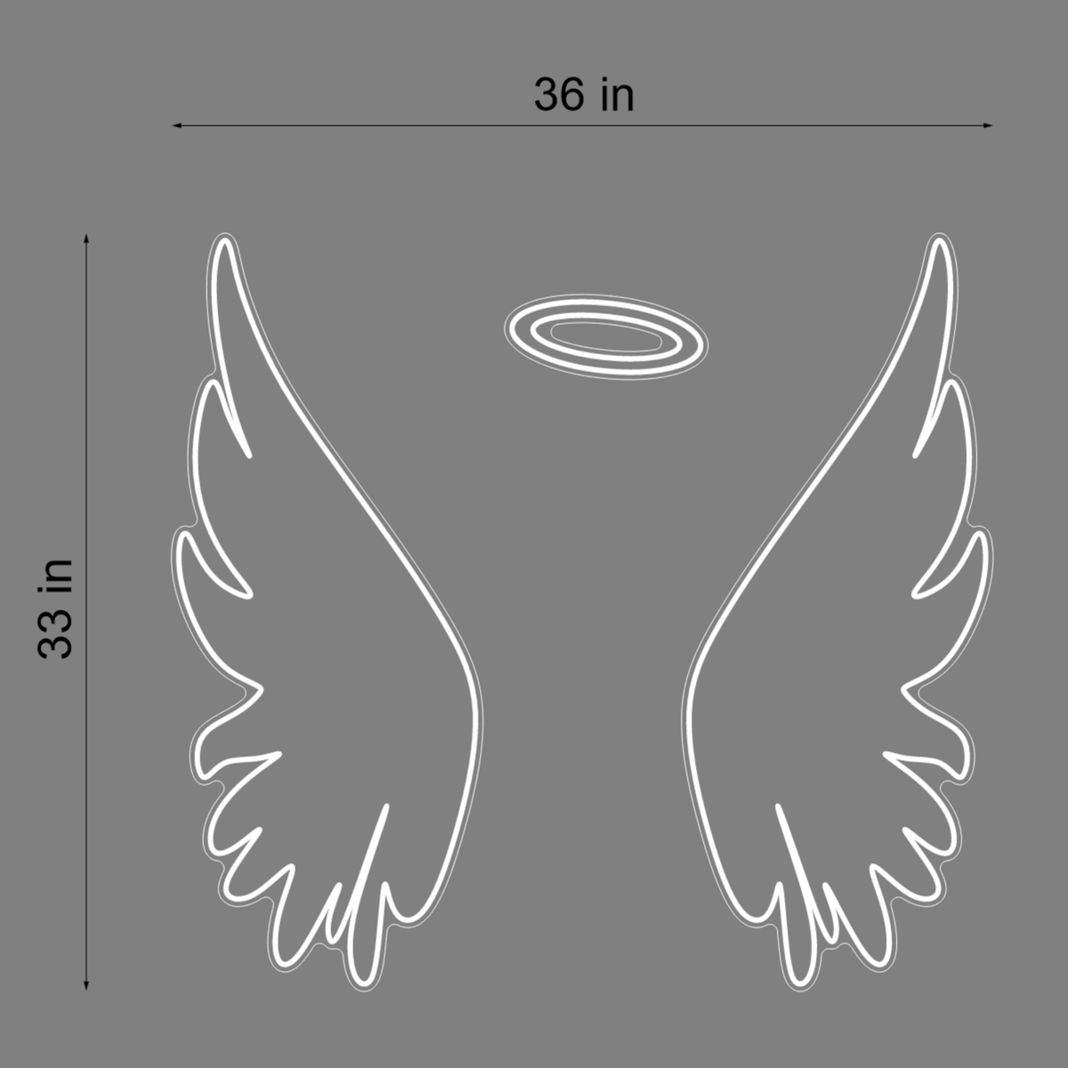 ANGEL WINGS & HALO NEON SIGN - 1 - Neonicks