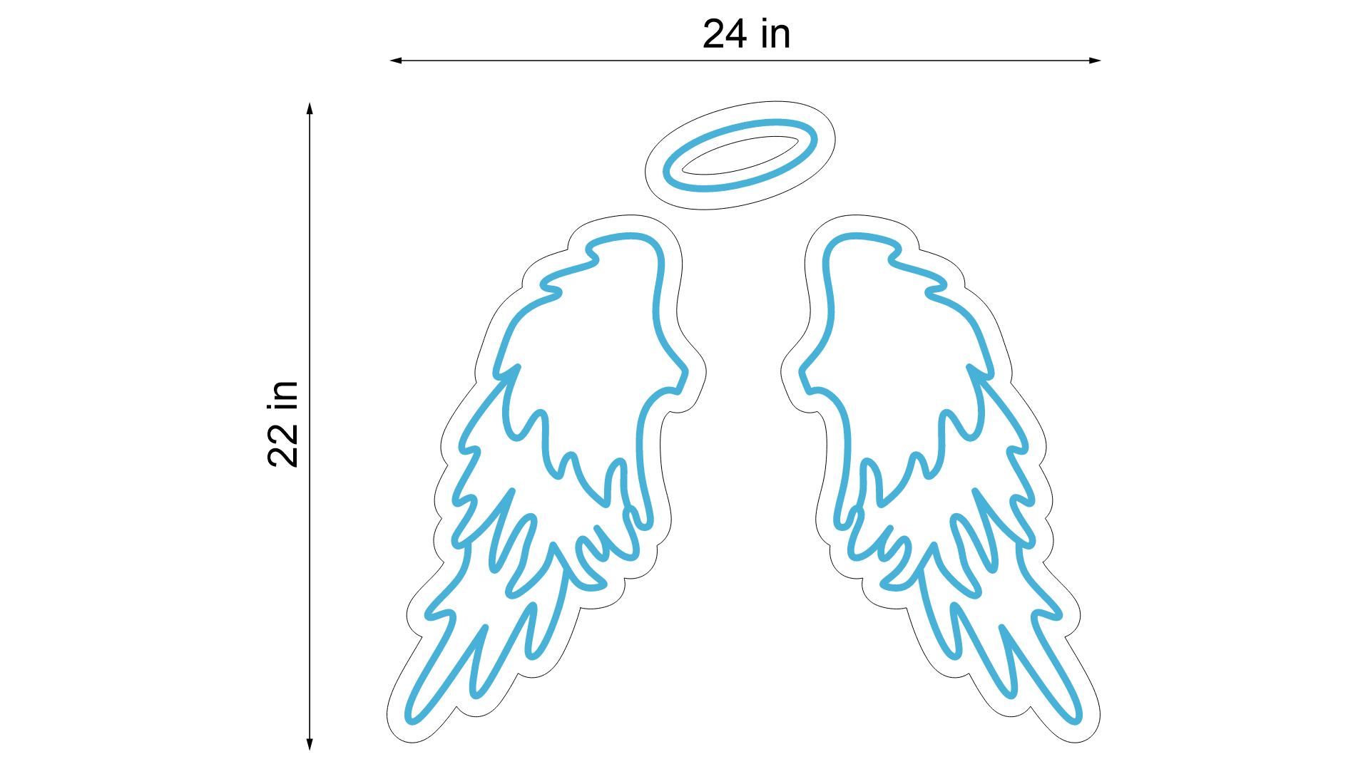 ANGEL WINGS & HALO NEON SIGN - 2 - Neonicks