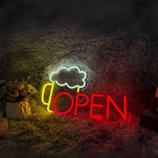 BEER MUG OPEN LED NEON SIGN - Neonicks