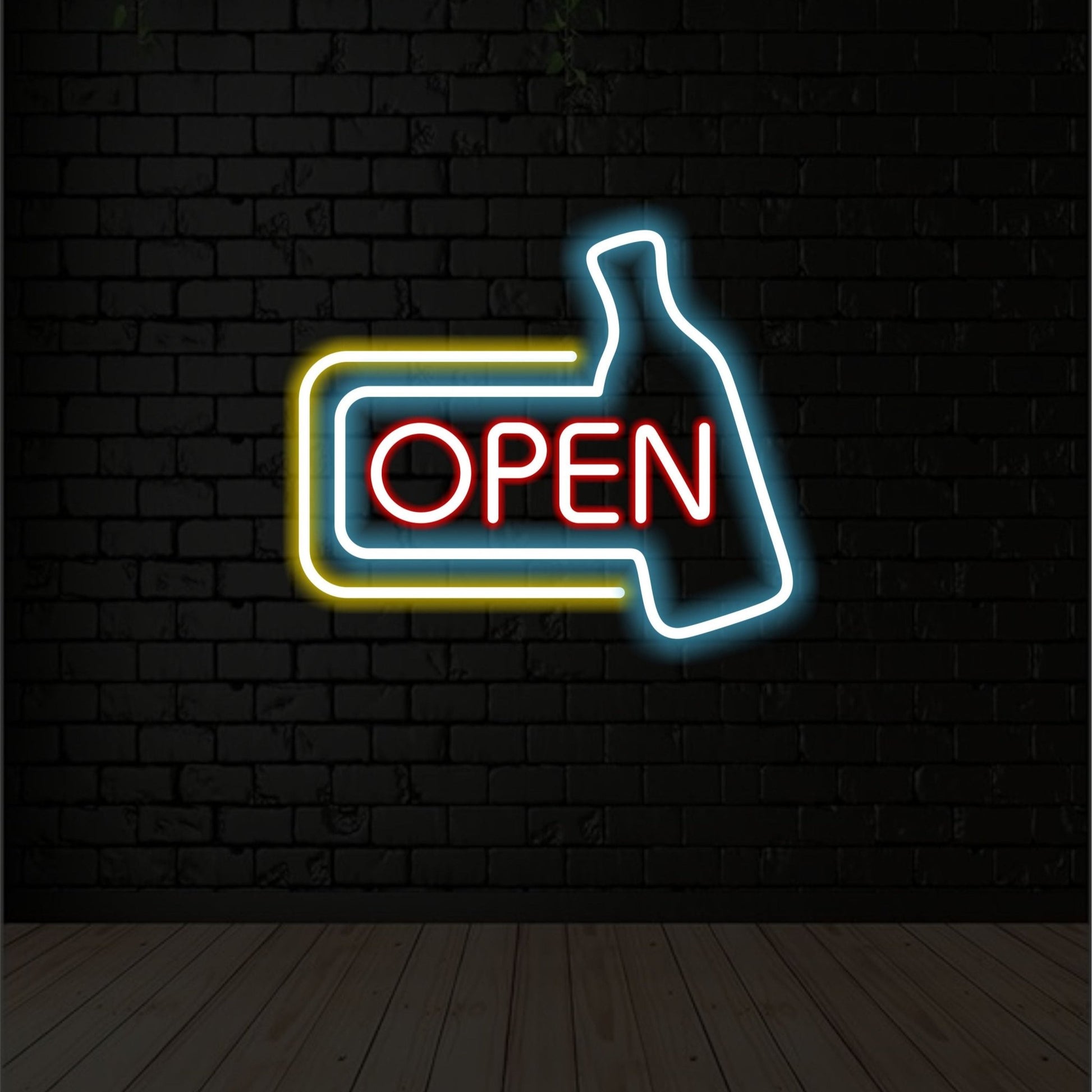 BOTTLE SHAPED OPEN NEON SIGN - Neonicks