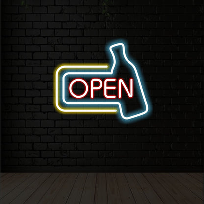 BOTTLE SHAPED OPEN NEON SIGN - Neonicks