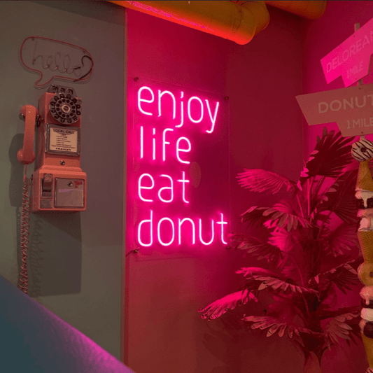 ENJOY LIFE EAT DONUT NEON SIGN - Neonicks
