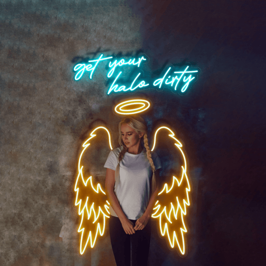 GET YOUR HALO DIRTY + WINGS NEON SIGN SET - Neonicks