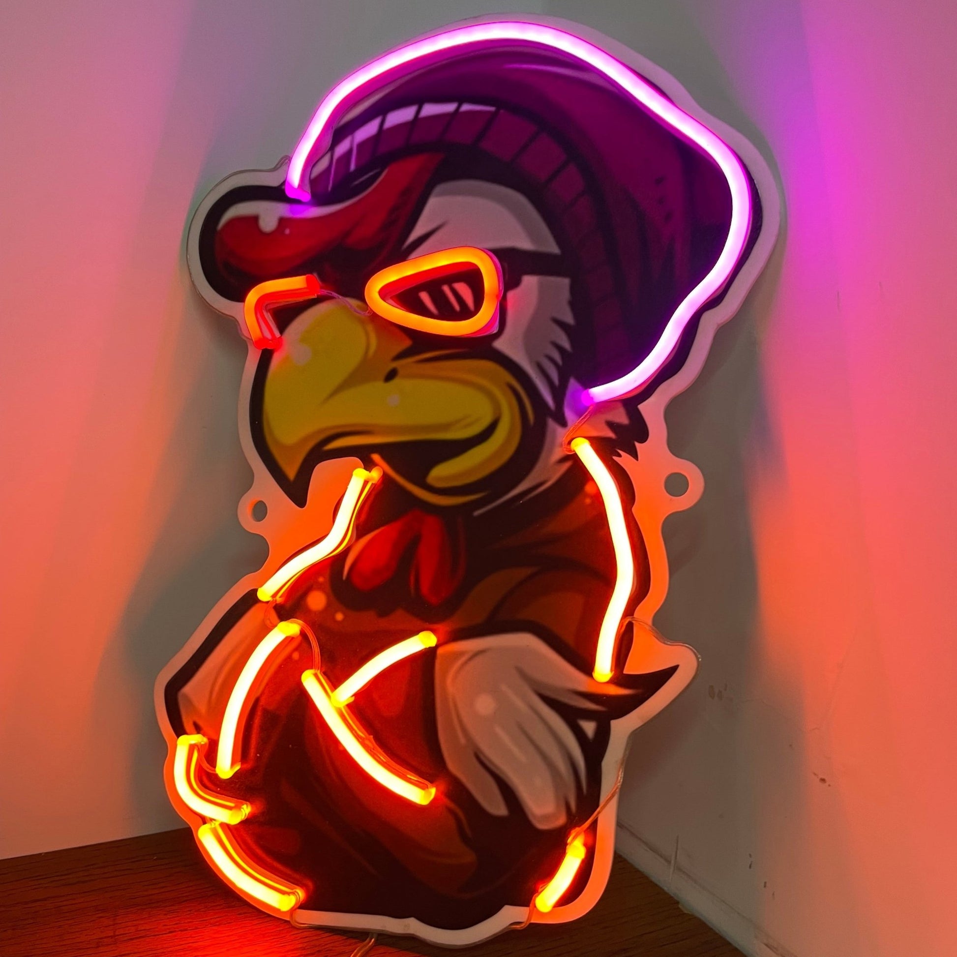 HIPSTER CHICKEN UV NEON SIGN - Neonicks