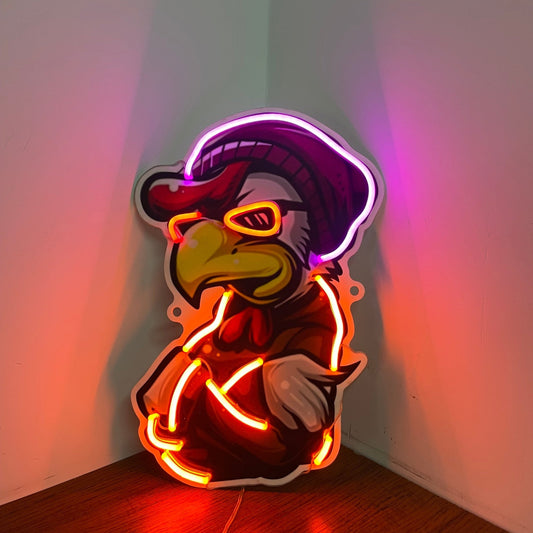 HIPSTER CHICKEN UV NEON SIGN - Neonicks