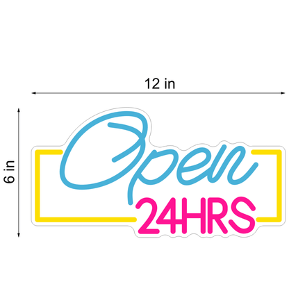 OPEN 24HRS LED NEON SIGN - Neonicks