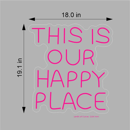 "This Is Our Happy Place" Neon Wall Sign - Neonicks
