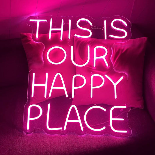 "This Is Our Happy Place" Neon Wall Sign - Neonicks