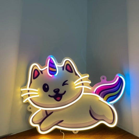 UNICORN CAT UV NEON SIGN - Neonicks
