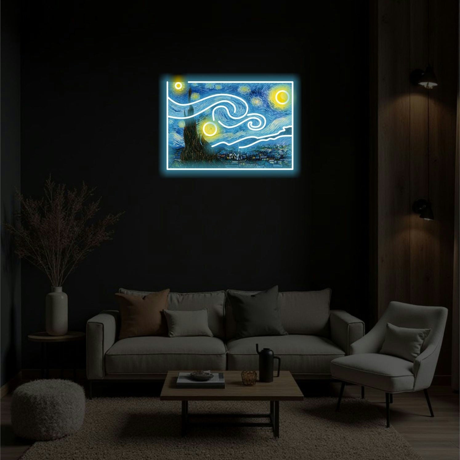 VAN GOGH STARRY NIGHT NEON ART - Neonicks