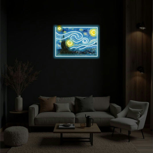 VAN GOGH STARRY NIGHT NEON ART - Neonicks